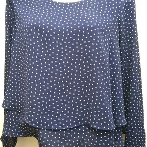 Navy Polka Dot Blouse
